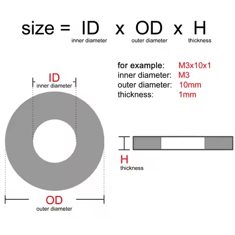 Extra Large Size Wide Thick Flat Washer Plain Gasket M2 M2.5 M3 M4 M5 M6 M8 M10 M12 M14 M16 M18 M20 