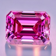 Pink Emerald Cut 1~3ct Moissanite Stone Color Rectangular Shaped Moissanite For DIY Ring Jewelry Mak