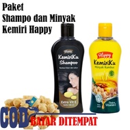 SHAMPO happy kemiri DAN MINYAK RAMBUT PENUMBUH RAMBUT/PENGHILANG UBAN