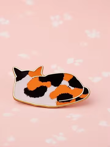 Calico Cat Enamel Pin | Orange