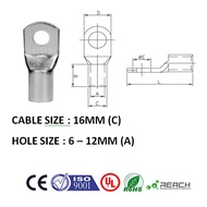 CABLE LUG (RING) 16MM 铜管接线端子 (MCCB, CONTACTOR, ELCB & etc.)