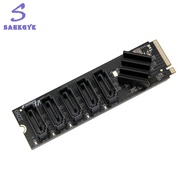 greatbuy666-M.2 NVME M-Key PCIE 3.0 to SATA 6Gbps 5-Port Expansion Card Hard Drive Extended PCI-E Ad