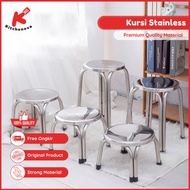 Kitchenova Round Cafe Chair Stainless Steel Meatball Bench Stacking Meatball Bench Bar Bench Strong 