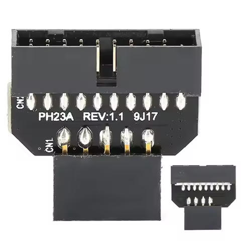 USB 2.0 9Pin to USB 3.0 19P Motherboard Header Adapter, PH23A Black USB 3.0 19P Adapter Plugin Conne