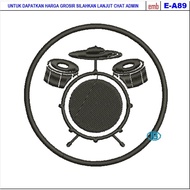 A-E89 DRUMS LOGO EMBROIDERED PATCHES