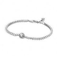 PANDORA Pandora Flash Halo Tennis Adjustable Bracelet Couple Basic Bracelet 925 Silver Girlfriend Gi