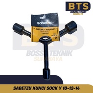 SABETZU Y Socket Wrench 10 12 14 mm Short 3 Way 8 10 12 mm Socket Shock - Y Socket Wrench Model Y 10