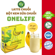 Bột Kem sữa Chuối Latte ONELIFE thơm ngon béo bùi - Hộp 25 gói