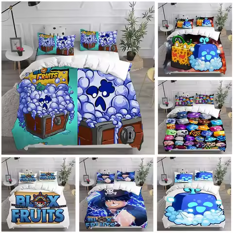 Blox Fruits Bedding Sets Bed Cover Comforter Duvet Cover Pillow Case 2-3 Pieces Sets Single Double L