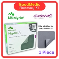 Molnlycke Mepilex Ag 10cm x 10cm Antimicrobial Silver Silicone Foam Dressing [1 PC] Bed Sore(287110)