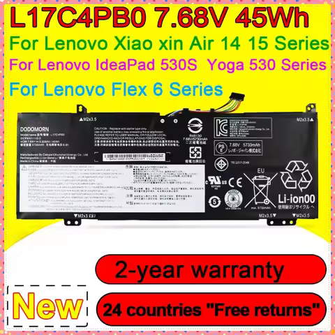 L17C4PB0 Laptop Battery For Lenovo Xiaoxin Air 14ARR 15ARR Ideapad 530S 14IKB 15IKB Yoga 530 Flex 6 