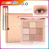[GIFT]O.TWO.O 9 Color Eyeshadow Pearlescent Matte Highlighter Palette Lasting Brightening Multi-use 