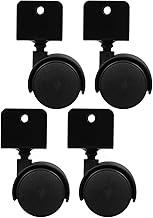 Ciieeo 4pcs U-clamp Children's Chair Casters 1.5'' Mini Crib Wheel Non-Slip for Dresser Cabinet Desk