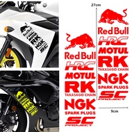 2Pcs Motorcycle Reflective sticker Red-bull  HRC MOTUL RK NGK SC PROJECT Sticker Sidebar Guardrail Fender Beautiful Decoration Sponsor Series Full Set of Motobike Decal