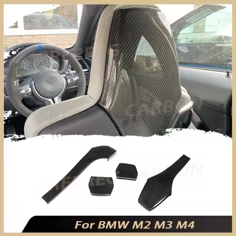 Carbon Fiber Car Inner Seat Back Covers Trims for BMW F80 M3 F82 F83 M4 F87 M2 M2C Sedan Coupe Conve