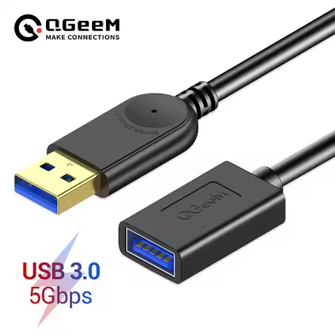 QGeeM USB Extension Cable Cord Super Speed USB 3.0 Cable Male to Female 1m 2m 3m Data Sync USB 2.0 E