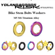 YOLA Bike Bolts Washers, RISK M5 M6 Stem Bolts Washers,  4 Colors Titanium Alloy MTB Road Bicycle Outdoor Cycling