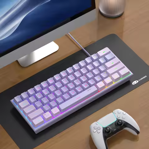 MageGee TS91 60% Gaming Keyboard 61 Keys RGB Backlit Mechanical Feeling Ergonomic for PC MAC PS4 Xbo