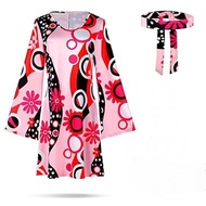 Hippie Costume 60s 70s Women Disco Dress Halloween Boho Flared Hippie Dress with Headband KJAV