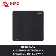 NERO CASA X2 MATTE BLACK TRIPLE SWITCH 3 GANG 1 WAY X21031-MB