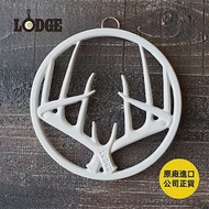 【美國LODGE】鹿角造型鑄鐵琺瑯隔熱鍋墊- 晨曦白