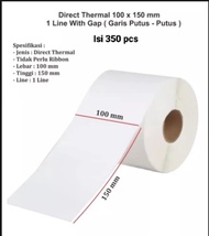 kertas label thermal barcode 100x150 isi 500 / Label thermal isi 350