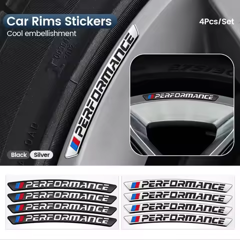4pcs Car Badge Wheel Rims Brow Decal 3D Aluminum Tires Stickers For BMW E46 E90 E49 F30 F80 E36 E46 