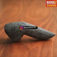 ( Ukuran Sedang ) Mandiri Stone Ulekan / Uleg / Ulegan / Anak Cobek Layah Coet Penumbuk Batu Lava Me