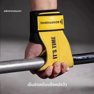 ถุงมือฟิตเนสสําหรับชาย Bicep Curl ดึงเข็มขัดพยุงข้อมือ GYM อุปกรณ์การฝึกอบรมทนทานป้องกันมือ Bar Grip