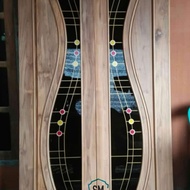 pintu kupu tarung kayu jati motif 