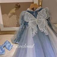 Elsa Princess Dress Autumn Winter High-End Western Style Little Girl elsa elsa Long Dress elsa Dress