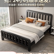 Iron Frame Bed Reinforced Modern Simple 1.5m Single Bed Iron Bed Rental Room Thickened Double Bed Ta