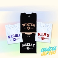 KATUN Aespa winter ning karina giselle t-shirt, Korean kpop cotton oblong shirt