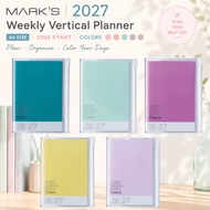 MARK'S 2027 International Planner: A6 Vertical Weekly Schedule, September 2026 Start, Various Colors