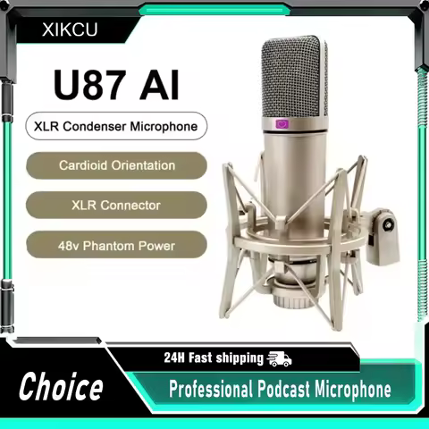 2025 U87 AI XLR Condenser Microphone Professional Cardioid Studio Mic for Recording Podcasting Voice