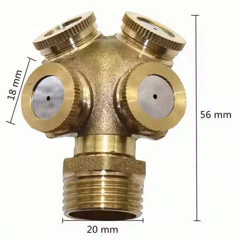 4 Hole Adjustable Brass Spray Misting Nozzle Garden Sprinklers Irrigation Fitting Jardim Home Wateri