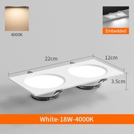 High Bright Panel Light Recessed 18W（2heads） No Flicker Anti-glare Downlight LED Ceiling Light