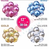 Chrome Confetti Latex Balloons, Pack of 10 (PD23)