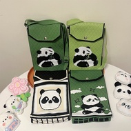 Grandpa Chengdu Panda Knitted Mobile Phone Bag Cute Shoulder Messenger Bag Mini Small Woven Bag Smal