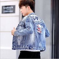 Carnival selling♧♤2022New Fashion Korean Men's Denim Jacket Student Jeans Outwear Jaket Lelaki