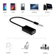 Audio Splitter 3.5 mm Cable / 1 Male To 2 Female Mic + Audio / Splitter Audio Mic Clip On