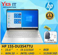 HP 15S-DU3547TU 15.6" LAPTOP ( i3-1115G4 8GB 512GB SSD INTEL UHD W10+OPI 2YW ) FREE BAG
