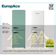 EuropAce 170L (Upgraded 3 Tick) 2-Door Retro Fridge - No-Frost ER7178A | ER 7178A [Ten Years Compres