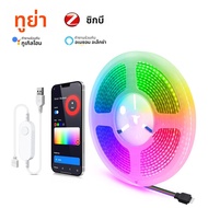 Zigbee Tuyaสมาร์ทCOB LED Strip Light USB 5V RGBหรี่แสงได้AppควบคุมเทปLEDไฟห้องGaming TV BackLightโคม