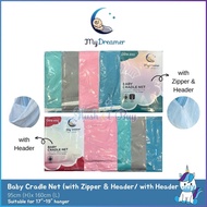 MYDREAMER Baby Cradle Net Size L with Zip & Header AND with Header only for 17"-19" Hangers | HUSHAB