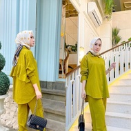 NEW RIRI SET SETELAN WANITA ONESET DAILY SET KEMEJA BAJU CELANA WANITA