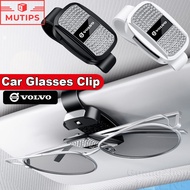 Volvo Car Sun Visor Storage Clip with Card Holder and Glasses Case Fashion Sunglasses Holder For V60