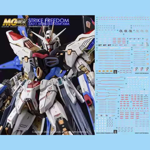 Model Decals MGEX Strike Freedom ZAFT Mobile Suit ZGMF-X20A Ghost Custom Fluorescent Color Water Sti