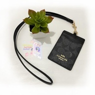 Lanyard C0Ach Id Lanyard TAG 65573 Signature Canvas Black Colorblock