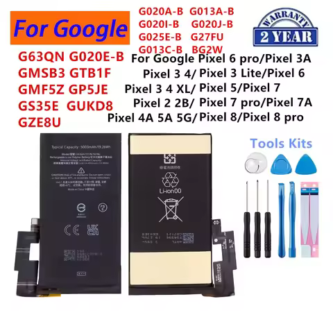 G63QN GUKD8 GP5JE GMF5Z G020E-B GTB1F Battery For HTC Google Pixel 6 7 8 Pro/ Pixel 3A 7A 6A 5A 4A/P